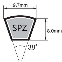 V-Belt SPZ 875 10x875 Mitsuboshi