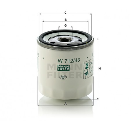 Mann Filter W712/43 Φίλτρο Λαδιού Με Βαλβίδα Φραγής Επιστροφής