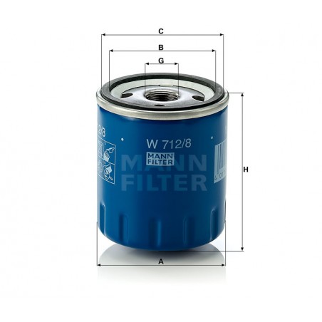 Mann Filter W712/8 Φίλτρο Λαδιού