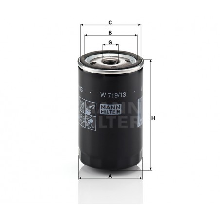 Mann Filter W 719/13 Oil Filter With Two Return Shut-Off Valves