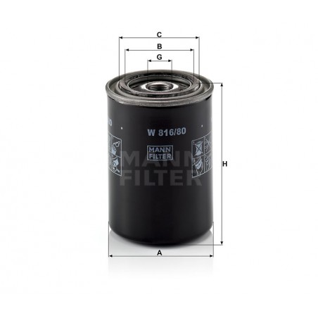 Mann Filter W 816/80 Φίλτρο Λαδιού Με Βαλβίδα Φραγής Επιστροφής