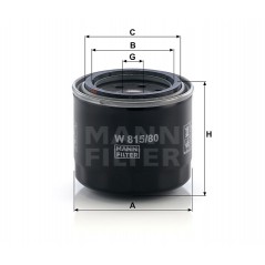 Mann Filter W815/80 Φίλτρο Λαδιού Με Βαλβίδα Φραγής Επιστροφής