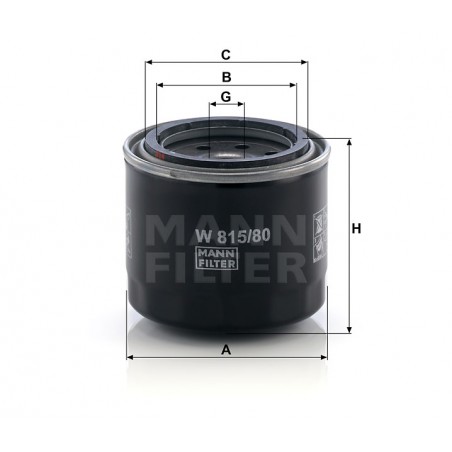 Mann Filter W 815/80 Oil Filter With Return Shut Off Valve