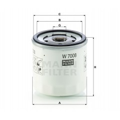 Mann Filter W 7008 Φίλτρο Λαδιού Με Βαλβίδα Φραγής Επιστροφής