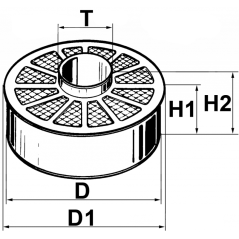 Στοιχείο Φίλτρου Αέρος Λαδιού Ø138mm ED-0054961110-S Lombardini 3LD-4LD-7LD-12LD-15LD Γνήσιο