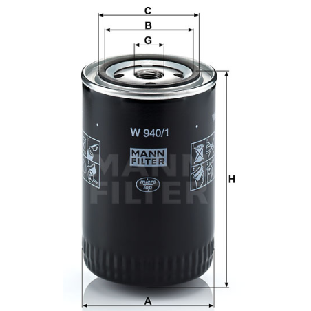 Mann Filter W940/1 Φίλτρο Λαδιού Με Βαλβίδα Φραγής Επιστροφής