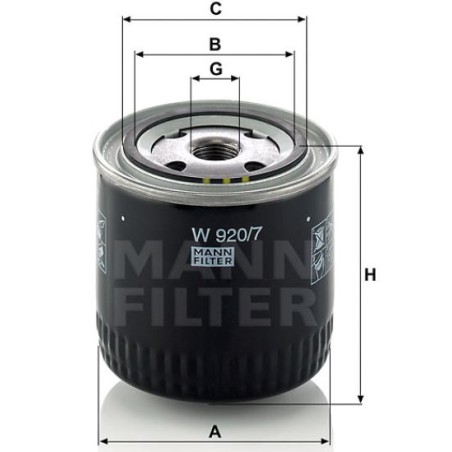 Mann Filter W920/7 Φίλτρο Λαδιού
