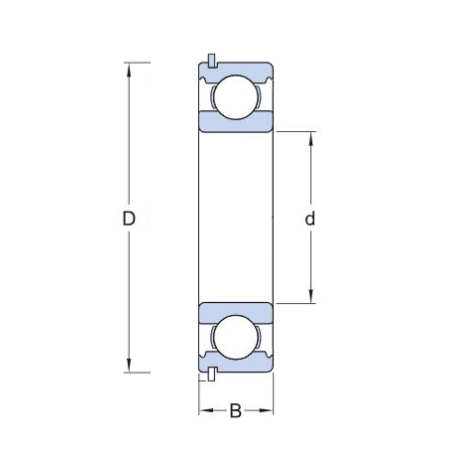 Ρουλεμάν SKF 6306 ZNR 30x72x19